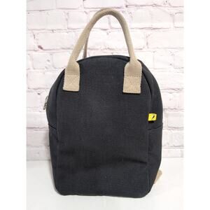 Fluf Jr. Backpack Canvas Navy Tan Organic Travel School Hiking Unisex